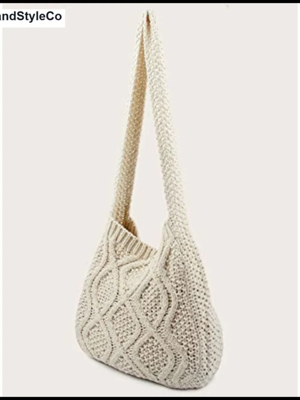 Women's Crochet Knit Tote Bag Shoulder Handbag